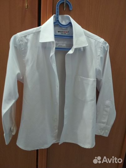 Рубашка белая на мальчика, размер 116