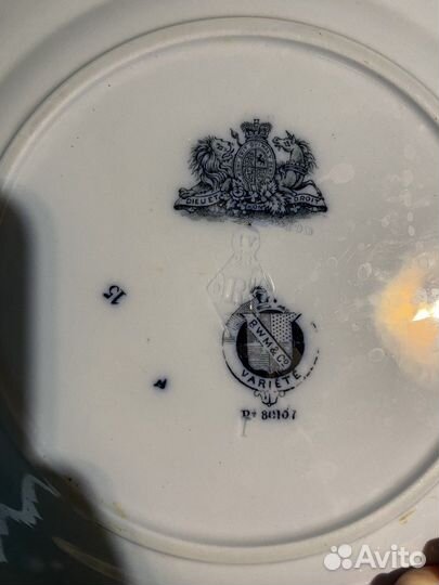 Тарелка антикварная английская