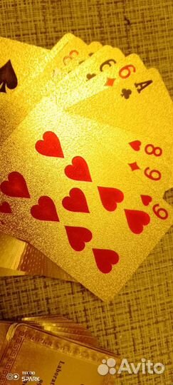 Карты игральные с напылением чистого золота