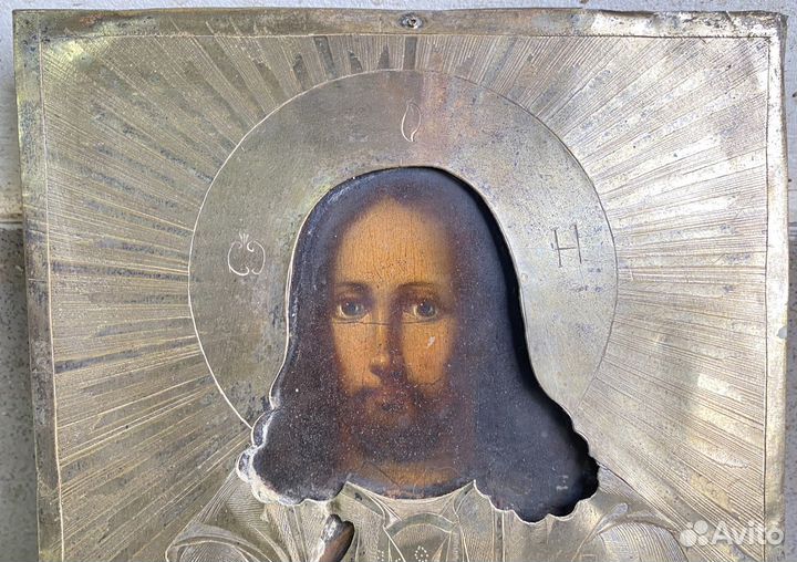 Икона Господь Вседержитель Штихельный Оклад