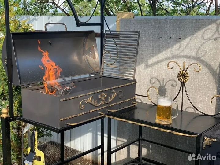 Мангал с печью под казан