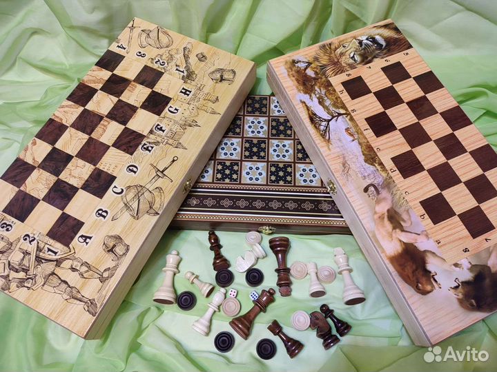 Шахматы нарды шашки 3 в 1
