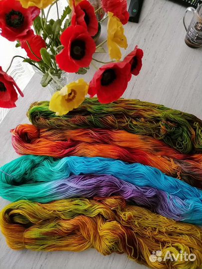 Пряжа ручного крашения