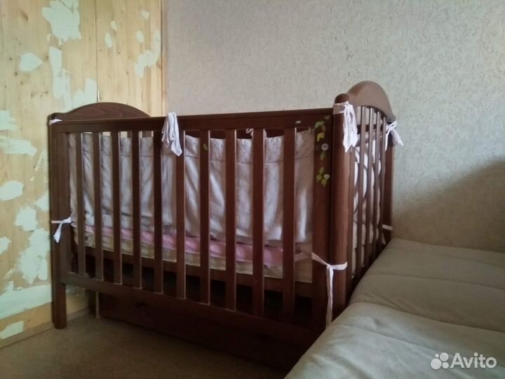 Детская кроватка - маятник - матрас орто