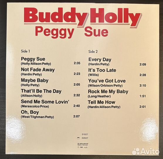 Buddy Holly – Peggy Sue (Дания 1985г.)