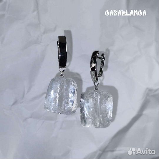 Серьги. Тонированный кварц