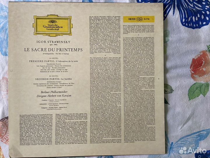 Strawinsky,Le Sacre Du Printemps NM,Karajan