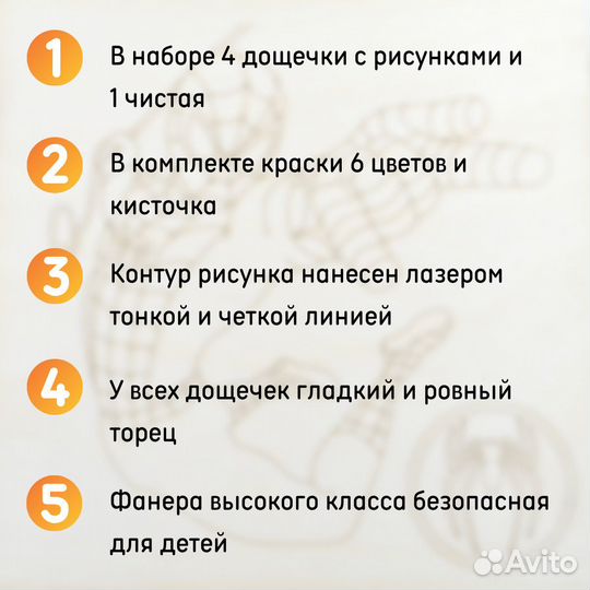 Набор досок для выжигания и раскраски Зоопарк толщ