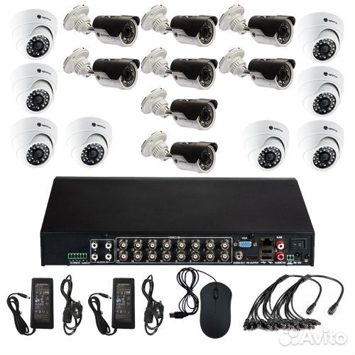 Комплекты видеонаблюдения от 1 до 36 видеокамер