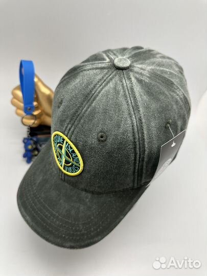 Кепка джинсовая Stone Island. Бейсболка мужская