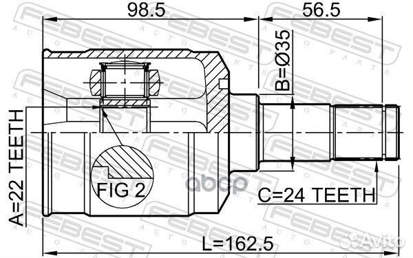 ШРУС внутренний левый mazda 323 BA 1994-1998 05