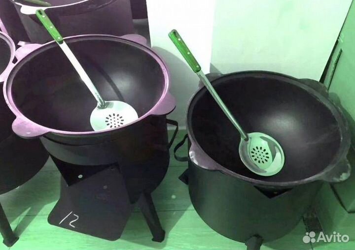 Казан чугунный 12 литров с алюминиевой крышкой