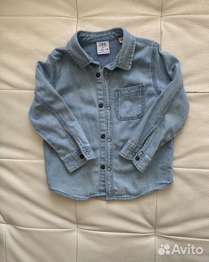 Джинсовая рубашка zara 98 104