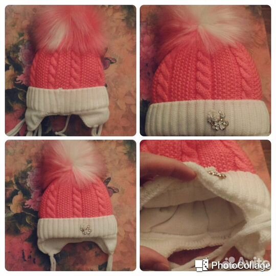 Детская шапка зимняя Новая для новорожденной