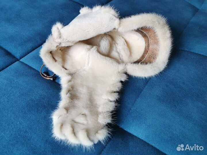 Шапка-ушанка из овчины с норкой