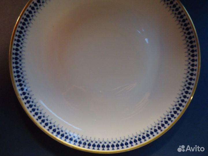 Антикварное блюдо, кобальт. Чехословакия