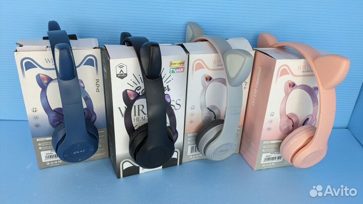 Наушники ушки Wireless беспроводные детские rgb