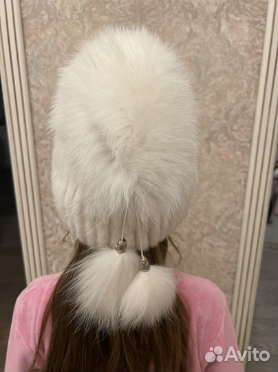 Шапка норка вязаная
