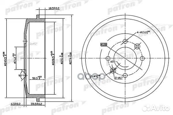 Барабан тормозной PSA berlingo/partner 96