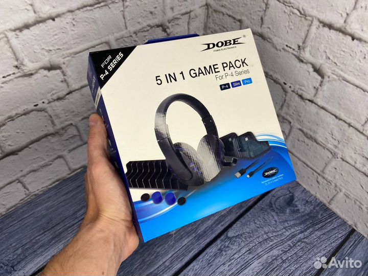 Наушники, док станция для геймпадов PS4 набор 5в1