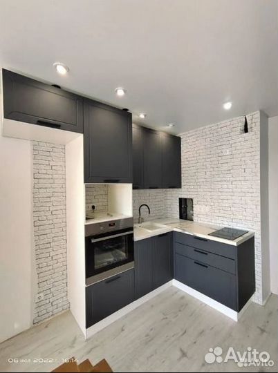 Кухня матовая серая мдф