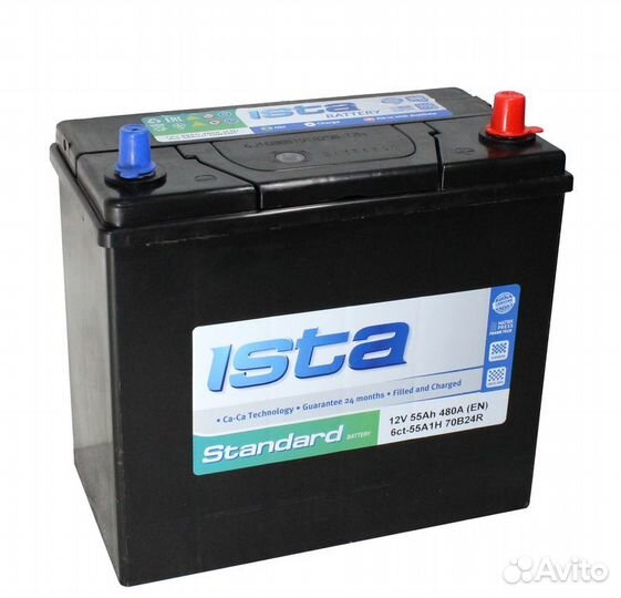 Аккумулятор Ista 55Ah 480A asia 70B24L