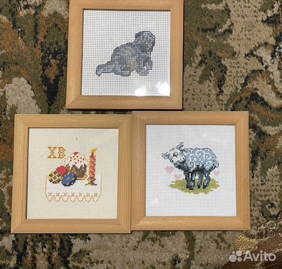 Картины вышитые бисером, крестиком, алмазные