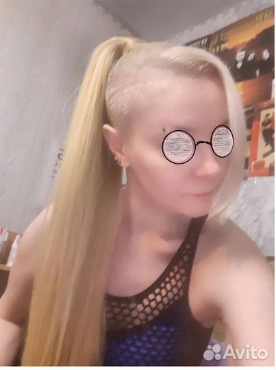 Хвост блонд/волосы блонд на клипсах прямые