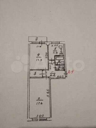 2-к. квартира, 49,7 м², 2/5 эт.