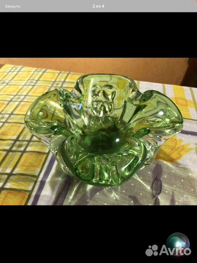 Вазочка ретро цветное стекло
