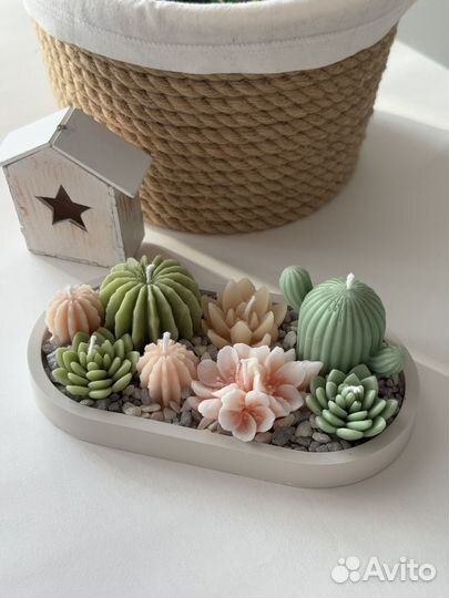 Свеча цветок натуральный воск -лучший подарок