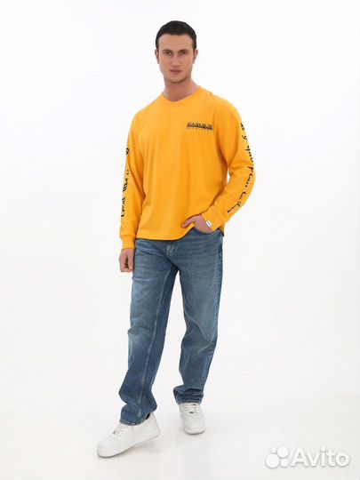Лонгслив мужской желтого цвета Napapijri