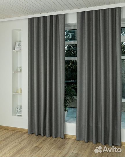 Шторы рогожка Орфей Серебро