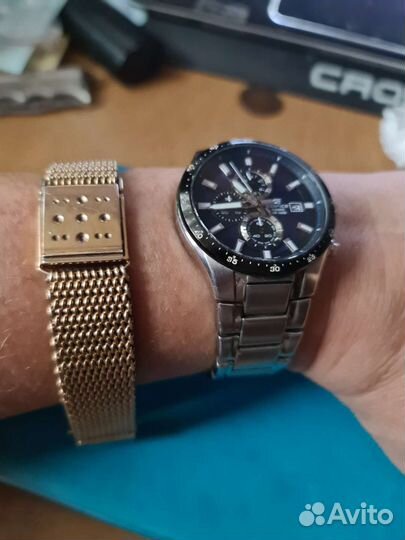 Браслет для часов серебро, позолота