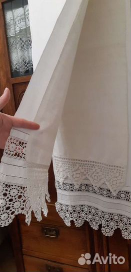 Рушник старинный, скатерть лен