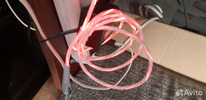 Магнитн кабель светящийся, кабель 3в1