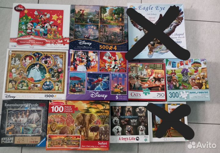 Пазлы разных фирм 60- 1500 шт