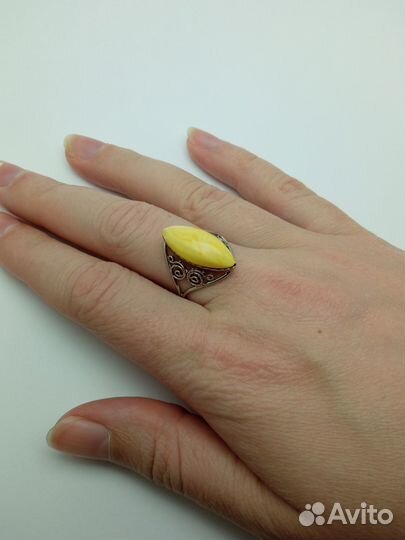 Янтарь кольцо с янтарем
