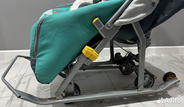 Детские санки коляска с колесами