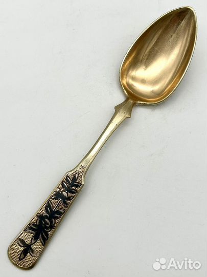 Ложка десертная серебро 84 проба 1833 г. чернь