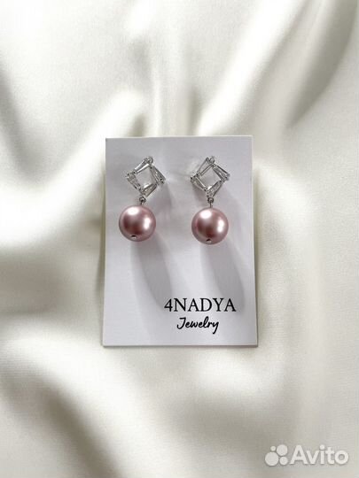 Серьги С жемчугом сваровски