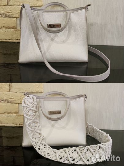 Съёмный ремень на сумку в технике макраме