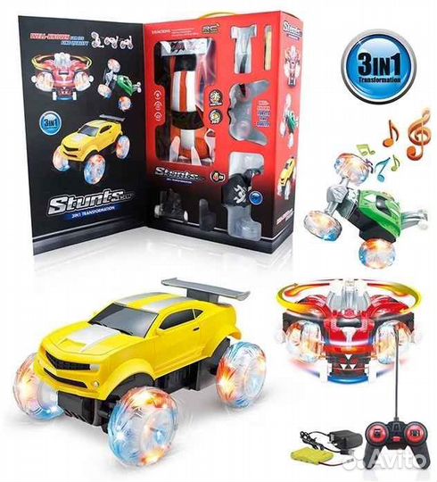 Машина на пульте управления, светящиеся колеса