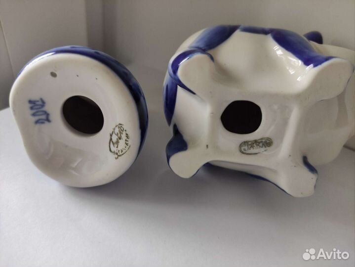 Фигурки гжель бык, змея, овца, обезьяна