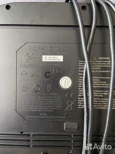 Игровая клавиатура logitech g110