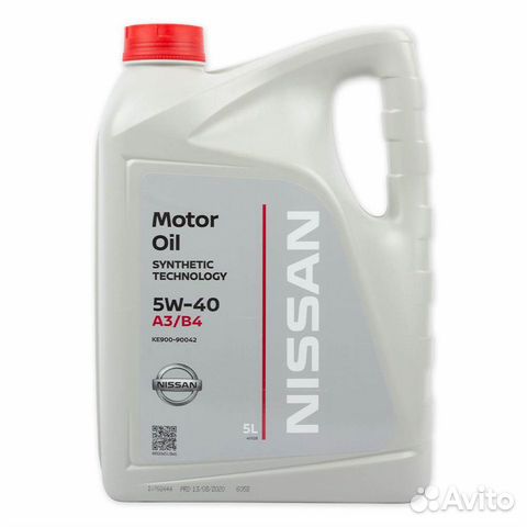 Масло моторное nissan Motor Oil 5W40 5 литров