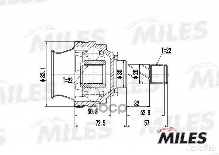 Шрус внутренний opel astra/corsa/kadett/vectra