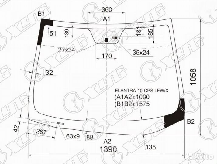 Лобовое стекло на hyundai elantra/avante с дд