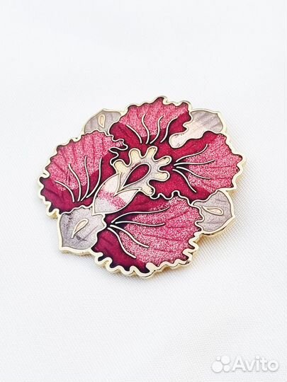 Брошь «Орхидея», клуазоне, Англия