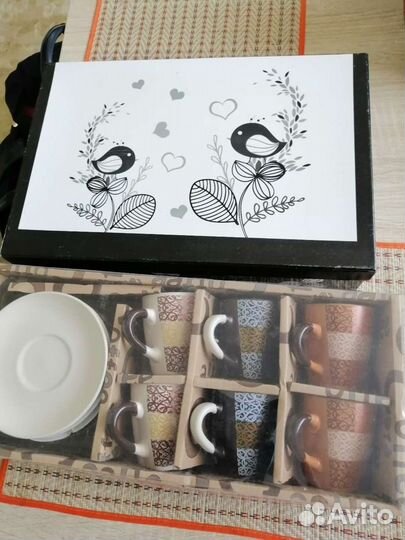 Кофейные наборы новые, стопки с пепельницей